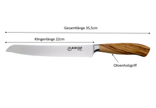 Lade das Bild in den Galerie-Viewer, Knosp Solingen Brotmesser 22cm - Olive