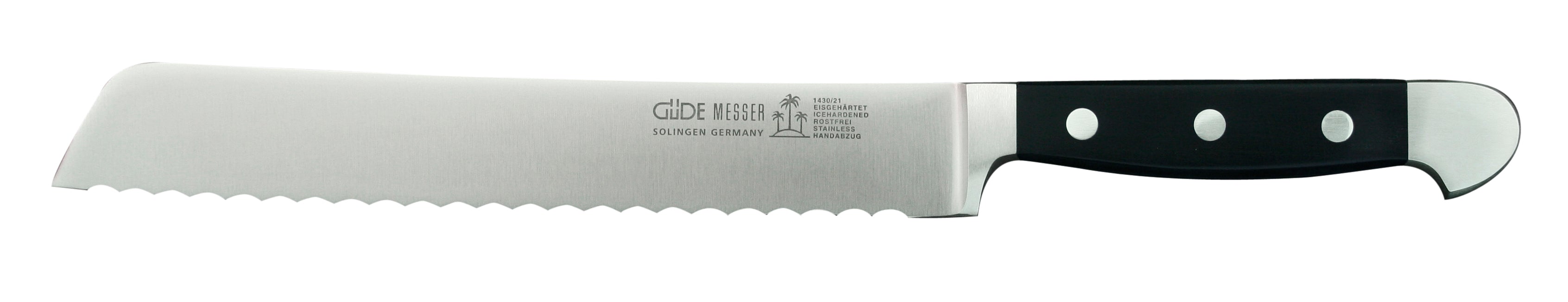 Güde Alpha Brotmesser, Linkshänder, 21 cm - Schleiferei Balwinski Güde Alpha Brotmesser, Linkshänder, 21 cm - Schleiferei Balwinski