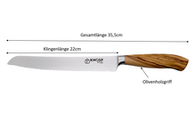 Lade das Bild in den Galerie-Viewer, Knosp Solingen Brotmesser 22cm - Olive
